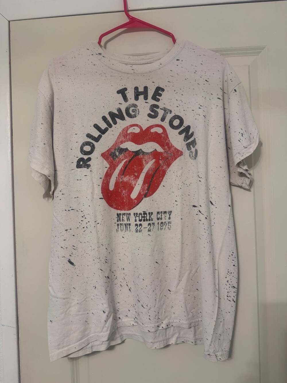 The Rolling Stones New York City June 22-27 1975 Splatter Print Graphic T-Shirt